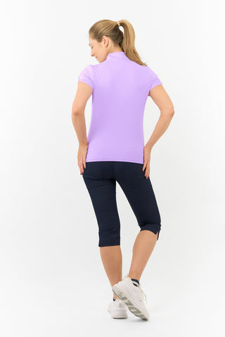 Valley Cap Sleeve Ladies Golf Polo Shirt - Lilac