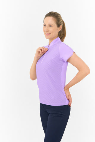 Valley Cap Sleeve Ladies Golf Polo Shirt - Lilac