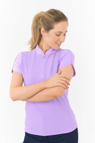 Valley Cap Sleeve Ladies Golf Polo Shirt - Lilac