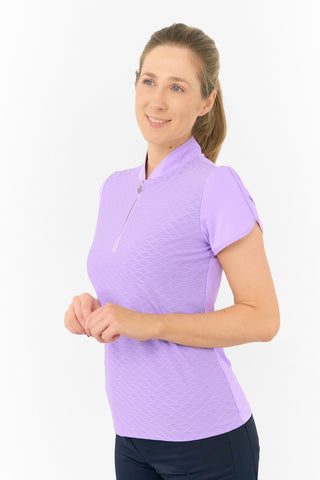 Valley Cap Sleeve Ladies Golf Polo Shirt - Lilac