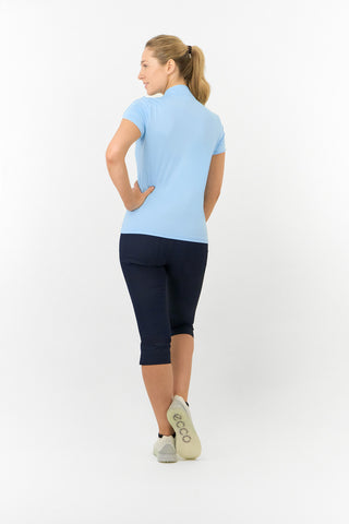 Valley Cap Sleeve Ladies Golf Polo Shirt - Pale Blue