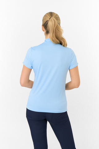 Valley Cap Sleeve Ladies Golf Polo Shirt - Pale Blue
