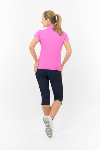 Valley Cap Sleeve Ladies Golf Polo Shirt - Azalea