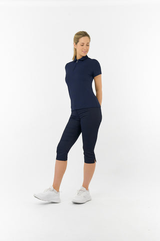 Rebecca Lily PWP Short Sleeve Polo Golf Shirt - Navy