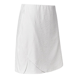 Jacquard Pull-On Ladies Golf Skort - White