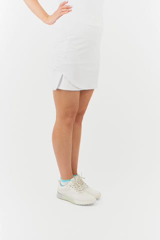Jacquard Pull-On Ladies Golf Skort - White