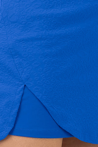 Ava-Jacquard Pull-On Ladies Golf Skort - Royal Blue