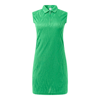 Freya-Jacquard Sleeveless Ladies Golf Dress - Emerald