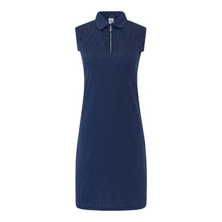 Freya Jacquard Sleeveless Ladies Golf Dress - Navy