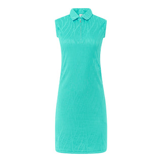Freya Jacquard Ladies Golf Sleeveless Dress - Ocean