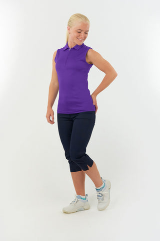 Thrive Ladies Sleeveless Golf Polo Shirts - Purple