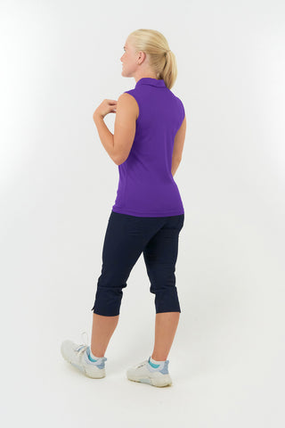 Thrive Ladies Sleeveless Golf Polo Shirts - Purple