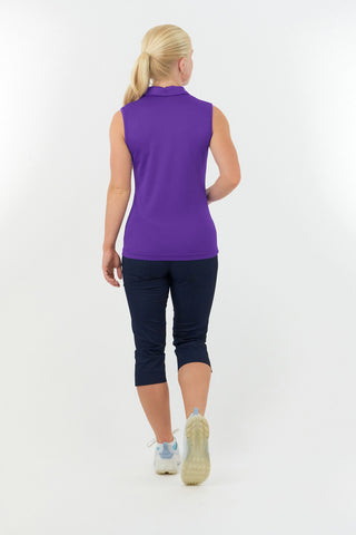 Thrive Ladies Sleeveless Golf Polo Shirts - Purple