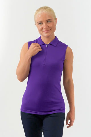 Thrive Ladies Sleeveless Golf Polo Shirts - Purple