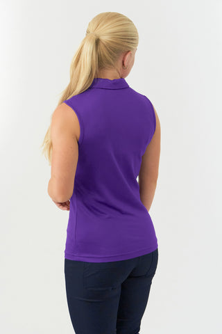 Thrive Ladies Sleeveless Golf Polo Shirts - Purple