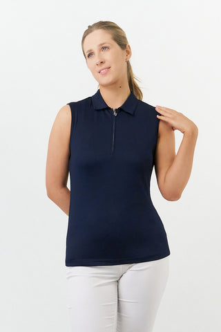 Thrive Ladies Sleeveless Golf Polo Shirts - Navy