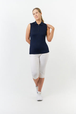 Thrive Ladies Sleeveless Golf Polo Shirts - Navy