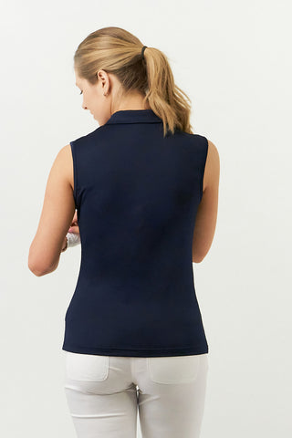Thrive Ladies Sleeveless Golf Polo Shirts - Navy
