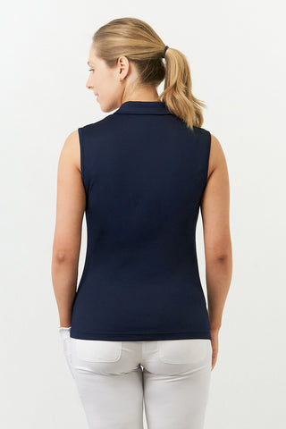 Thrive Ladies Sleeveless Golf Polo Shirts - Navy