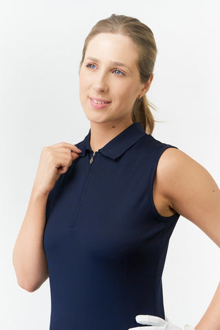 Thrive Ladies Sleeveless Golf Polo Shirts - Navy