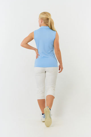 Thrive Ladies Sleeveless Golf Polo Shirts - Pale Blue
