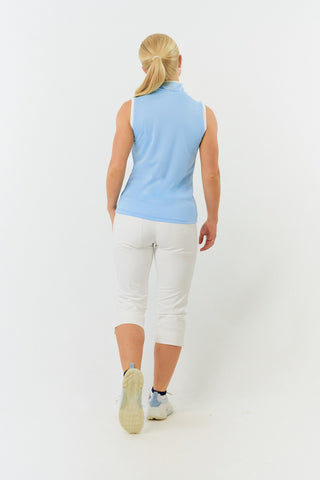 Bloom Ladies Sleeveless Golf Polo Shirt - Pale Blue