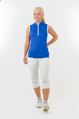 Bloom Ladies Sleeveless Golf Polo Shirt -Royal Blue