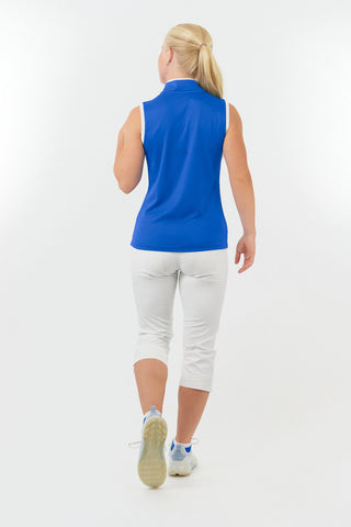 Bloom Ladies Sleeveless Golf Polo Shirt -Royal Blue