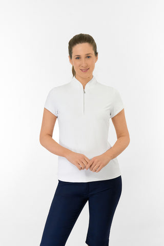 Bloom2 Ladies Cap Sleeve Polo Shirt - White