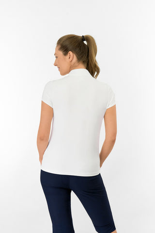 Bloom2 Ladies Cap Sleeve Polo Shirt - White