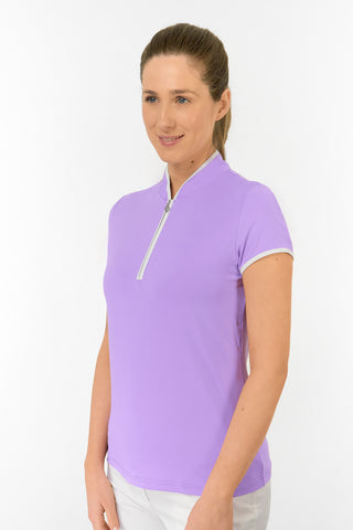 Bloom Cap Sleeve Ladies Golf Polo Shirt - Lilac