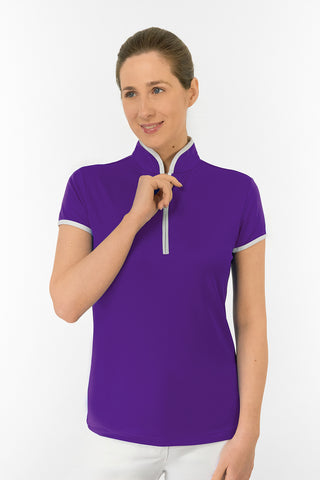 Bloom Cap Sleeve Ladies Golf Polo Shirt - Purple