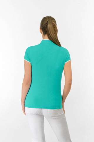 Bloom2 Ladies Cap Sleeve Polo Shirt - Ocean Blue
