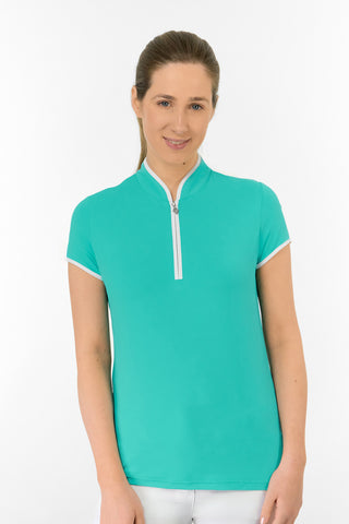 Bloom2 Ladies Cap Sleeve Polo Shirt - Ocean Blue