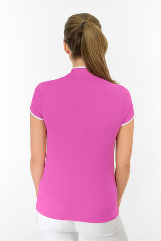 Bloom Cap Sleeve Womens Golf Polo Shirts - Azalea