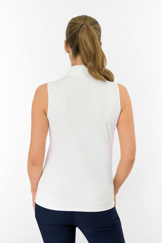 Bloom Ladies Sleeveless Golf Polo Shirt - White