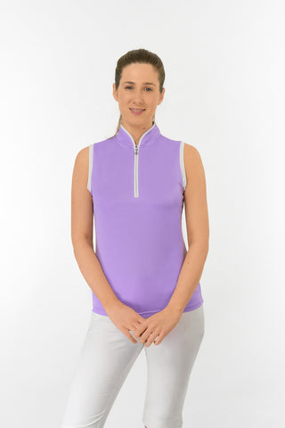 Bloom2 Ladies Sleeveless Polo Shirt - Lilac
