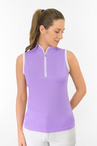 Bloom2 Ladies Sleeveless Polo Shirt - Lilac