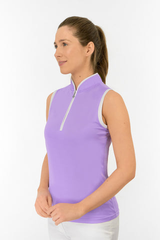 Bloom2 Ladies Sleeveless Polo Shirt - Lilac