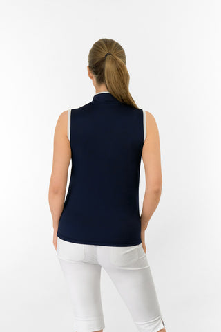 Bloom2 Ladies Sleeveless Polo Shirt - Navy