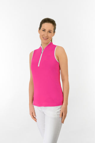 Bloom Ladies Sleeveless Golf Polo Shirt - Hot Pink