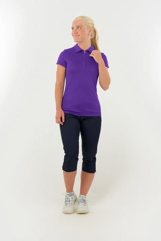 Thrive Cap Sleeve Women's Golf Polo Shirts - Purple