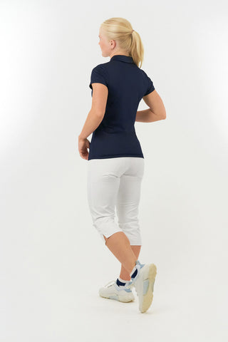 Thrive Cap Sleeve Women's Golf Polo Shirts - Navy