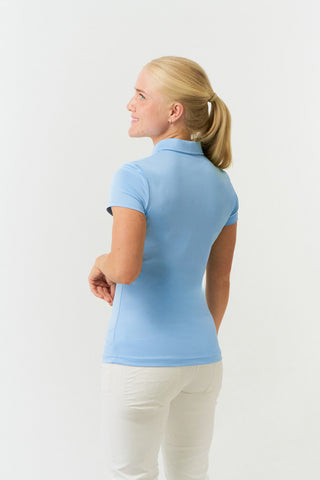 Thrive Cap Sleeve Women's Golf Polo Shirts - Pale Blue