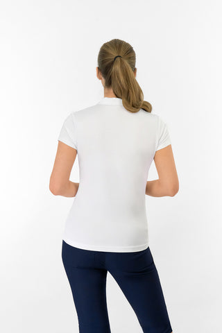 Thrive Cap Sleeve Women's Golf Polo Shirts - White