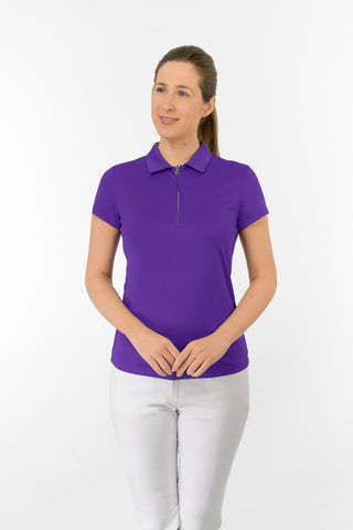 Thrive Cap Sleeve Women's Golf Polo Shirts - Purple