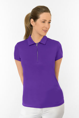Thrive Cap Sleeve Women's Golf Polo Shirts - Purple