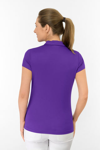 Thrive Cap Sleeve Women's Golf Polo Shirts - Purple