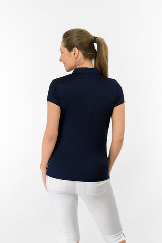 Thrive Cap Sleeve Women's Golf Polo Shirts - Navy