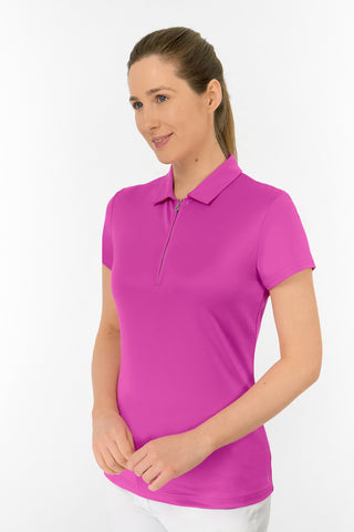 Thrive Cap Sleeve Women's Golf Polo Shirt - Azalea Pink